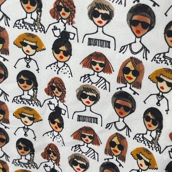 ELOQUII Printed Tie-Neck Women’s Face Diversity Button Front Blouse Size 26 - Picture 5 of 9